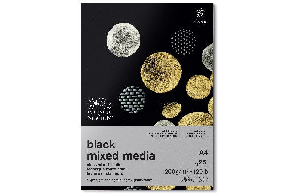 Mixed Media black paper A4 25 sider 