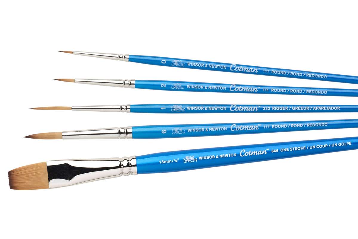 Cotman watercolour brush set short handle 5pcs ass