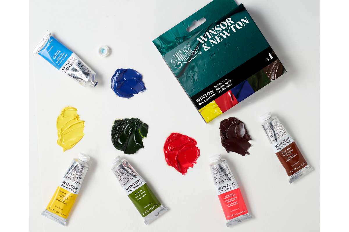 Winton oil colour set 5x37ml, botanic