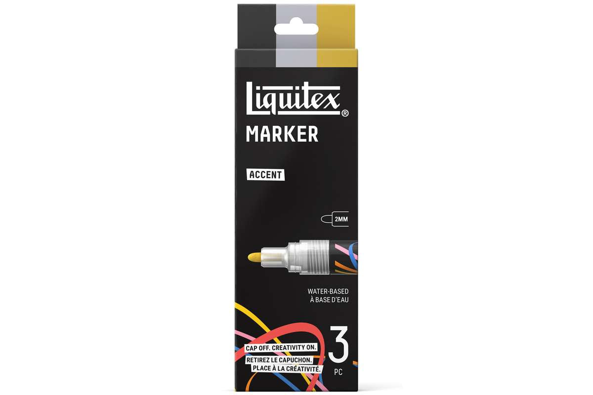 LQX Marker set 2mm x 3pcs black/silver/gold